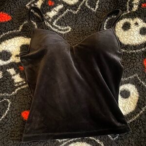 One Step Up Black Velvet Camisole
